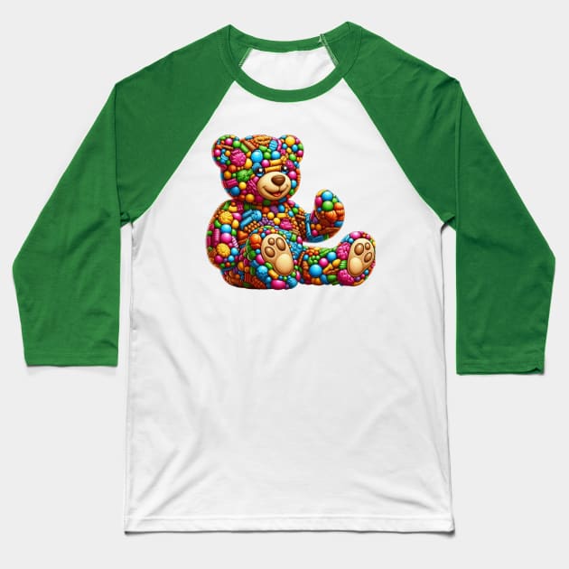 Candy Bear IV Baseball T-Shirt by sonnycosmics